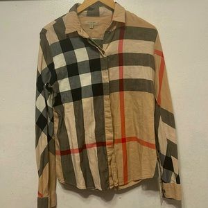 Burberry London Beige Check Print Shirt